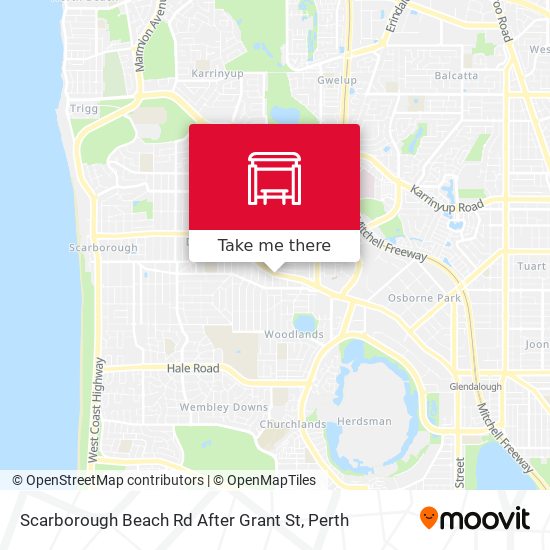 Mapa Scarborough Beach Rd After Grant St