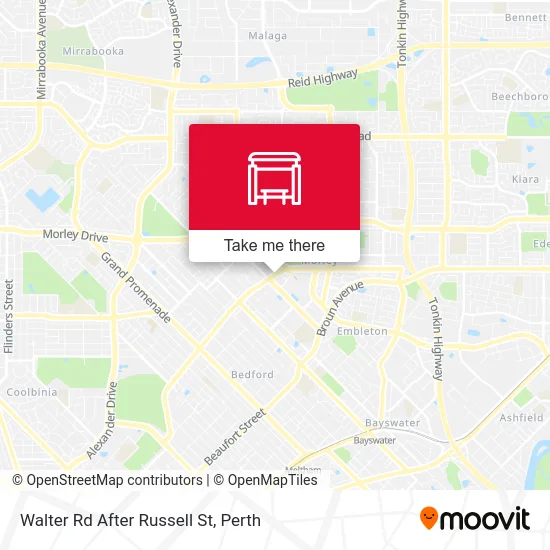 Mapa Walter Rd After Russell St