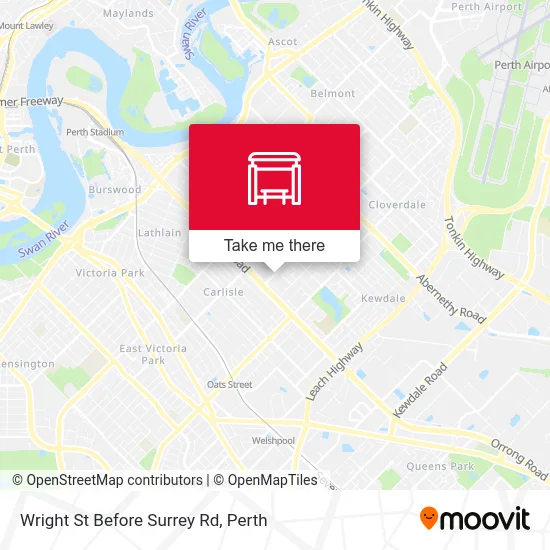 Mapa Wright St Before Surrey Rd