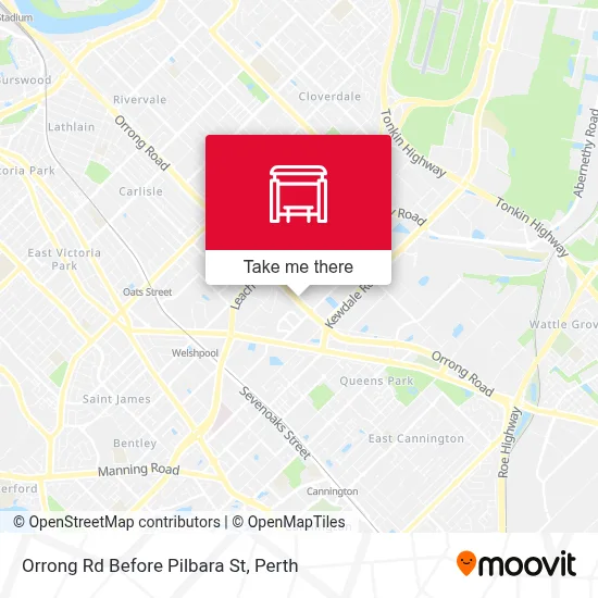 Mapa Orrong Rd Before Pilbara St