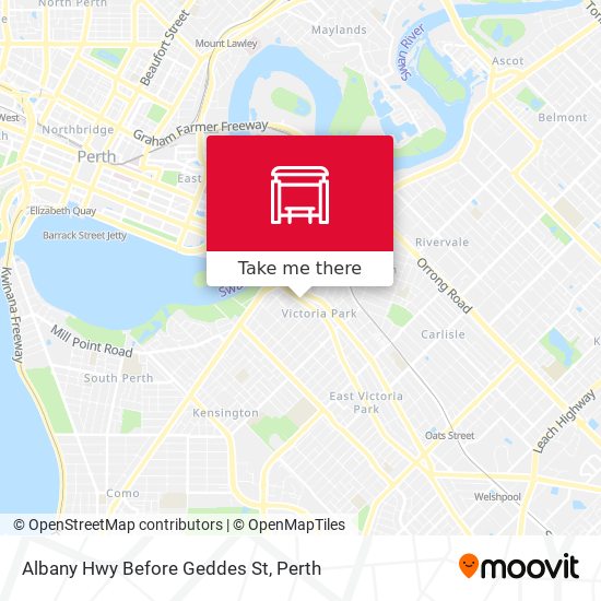 Albany Hwy Before Geddes St map