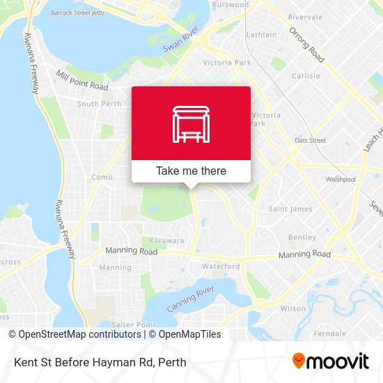 Mapa Kent St Before Hayman Rd