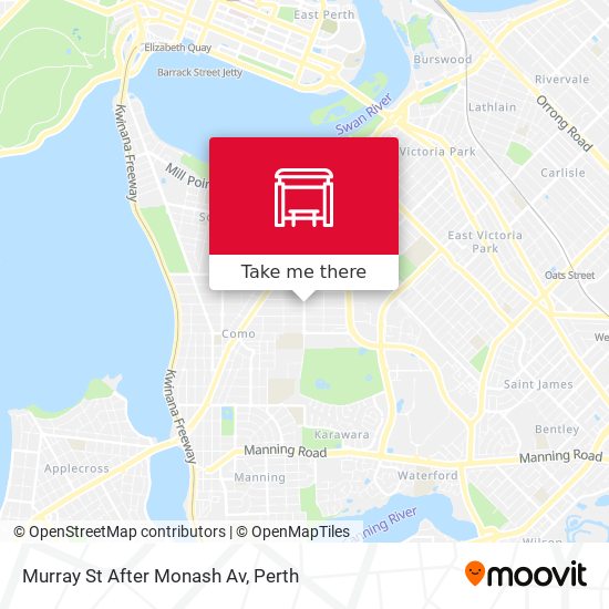 Murray St After Monash Av map