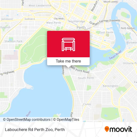 Labouchere Rd Perth Zoo map