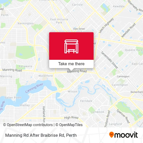 Mapa Manning Rd After Braibrise Rd