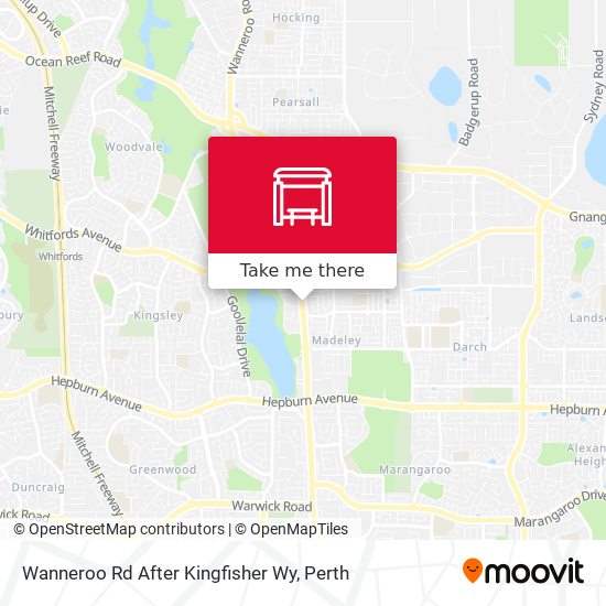 Wanneroo Rd After Kingfisher Wy map