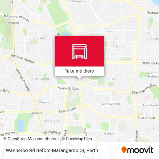 Mapa Wanneroo Rd Before Marangaroo Dr