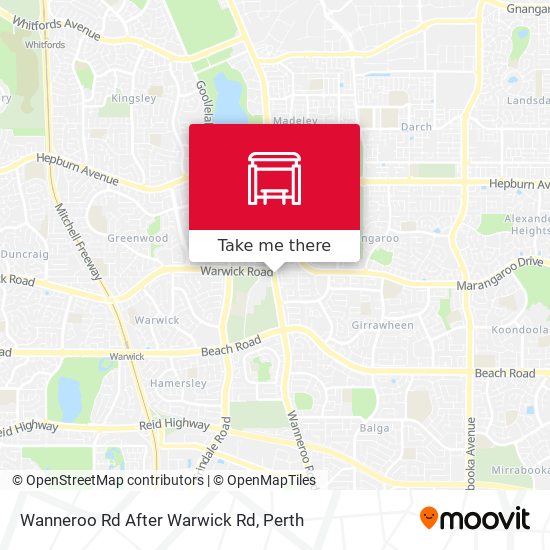 Wanneroo Rd After Warwick Rd map