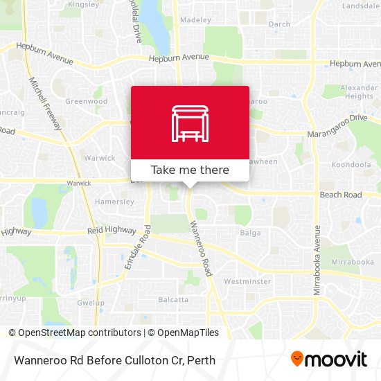 Wanneroo Rd Before Culloton Cr map