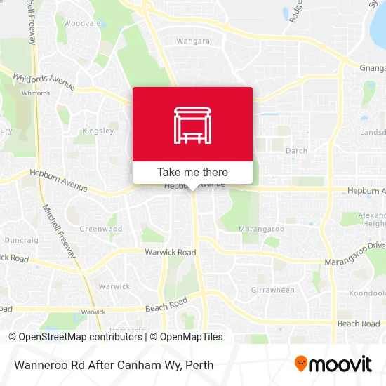Mapa Wanneroo Rd After Canham Wy