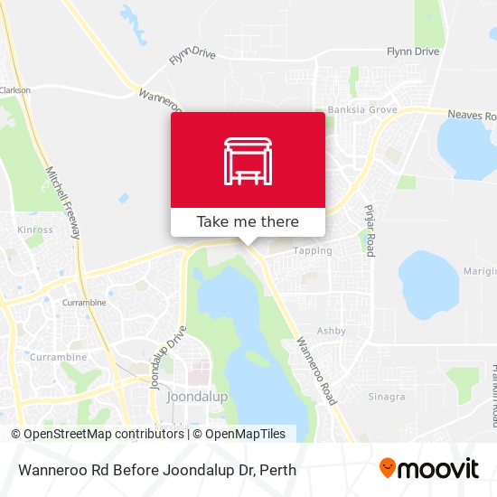 Wanneroo Rd Before Joondalup Dr map