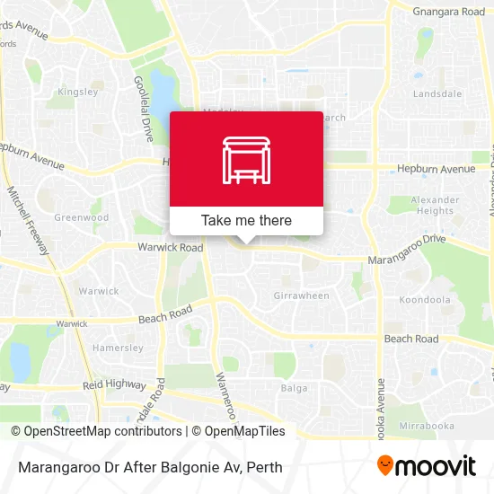 Mapa Marangaroo Dr After Balgonie Av