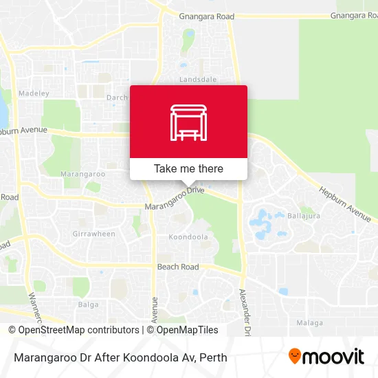 Mapa Marangaroo Dr After Koondoola Av