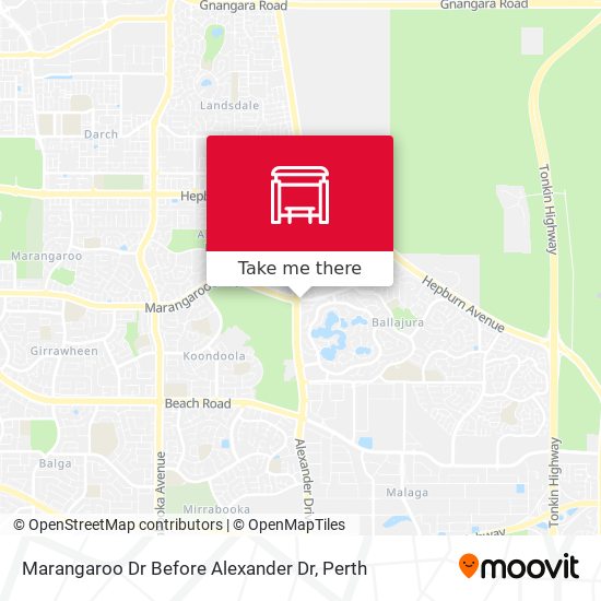 Marangaroo Dr Before Alexander Dr map