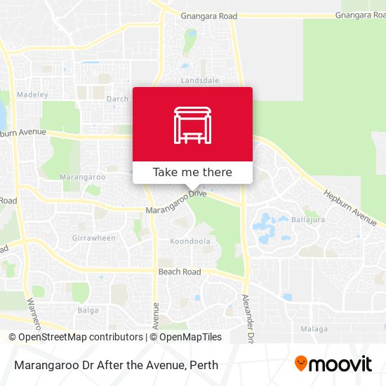 Marangaroo Dr After the Avenue map
