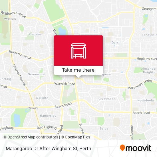Marangaroo Dr After Wingham St map