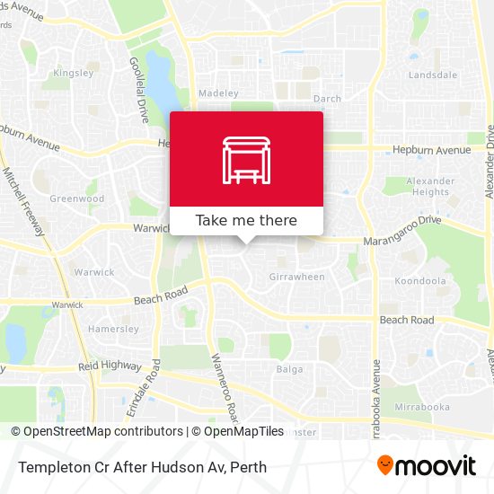 Templeton Cr After Hudson Av map