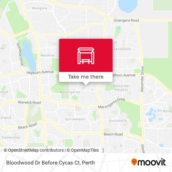 Bloodwood Dr Before Cycas Ct map