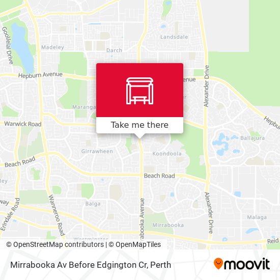 Mirrabooka Av Before Edgington Cr map
