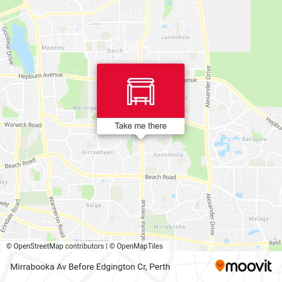 Mapa Mirrabooka Av Before Edgington Cr