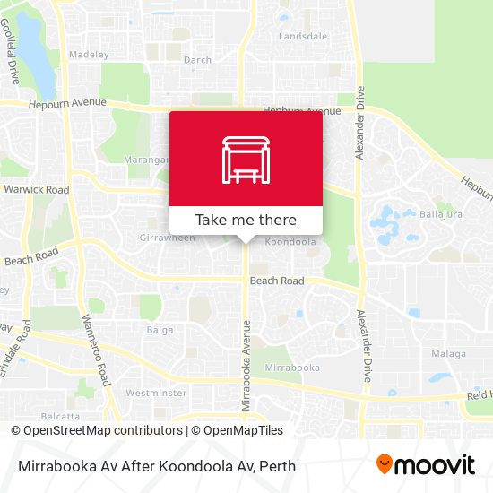 Mapa Mirrabooka Av After Koondoola Av