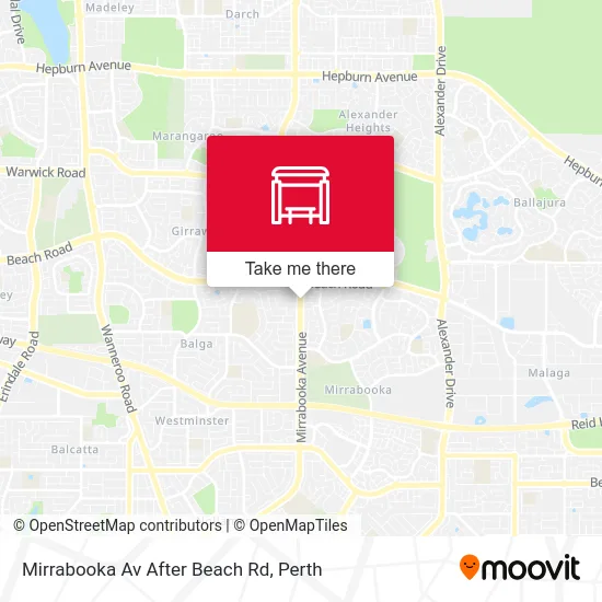Mapa Mirrabooka Av After Beach Rd