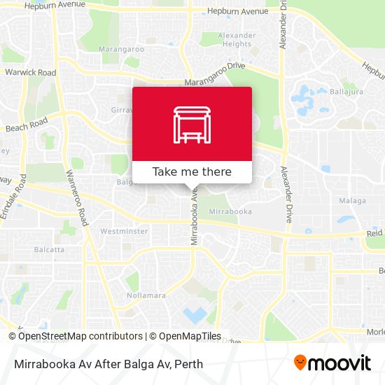 Mirrabooka Av After Balga Av map