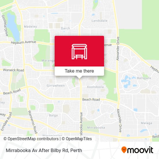 Mirrabooka Av After Bilby Rd map