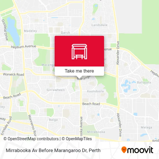 Mapa Mirrabooka Av Before Marangaroo Dr