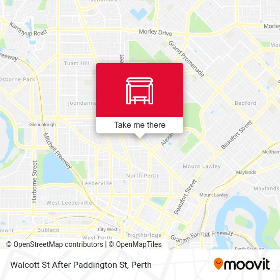 Mapa Walcott St After Paddington St