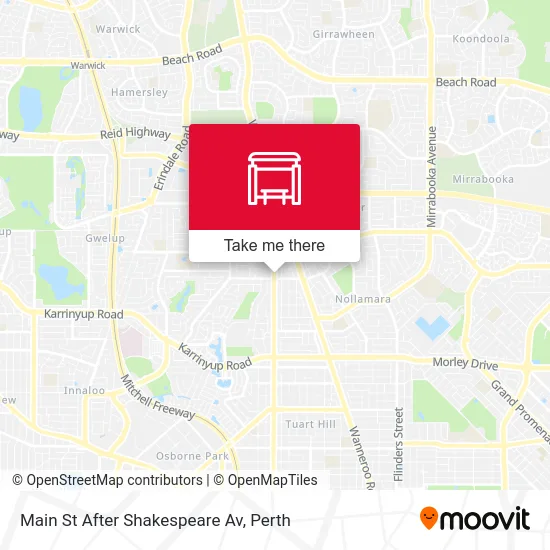 Mapa Main St After Shakespeare Av