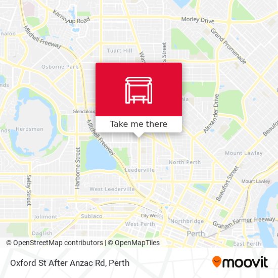 Oxford St After Anzac Rd map
