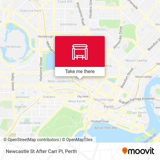 Mapa Newcastle St After Carr Pl