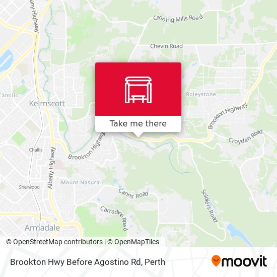 Brookton Hwy Before Agostino Rd map