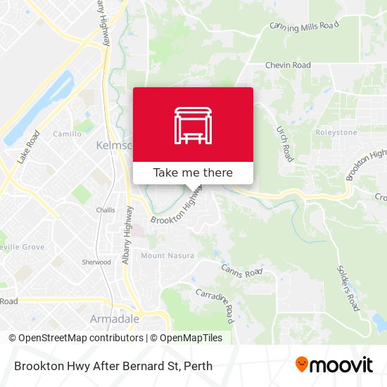 Brookton Hwy After Bernard St map