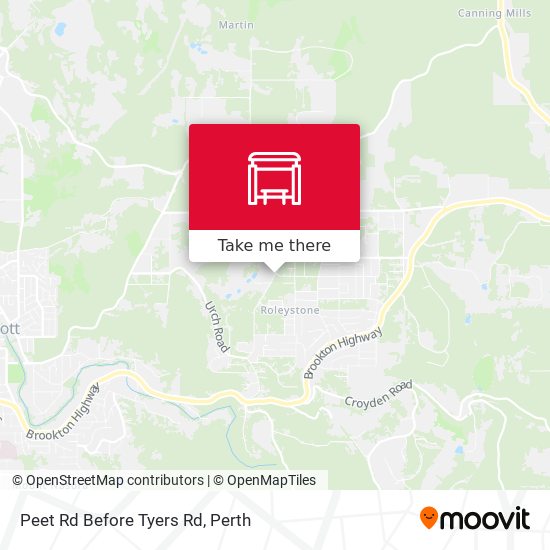 Peet Rd Before Tyers Rd map