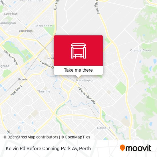 Kelvin Rd Before Canning Park Av map