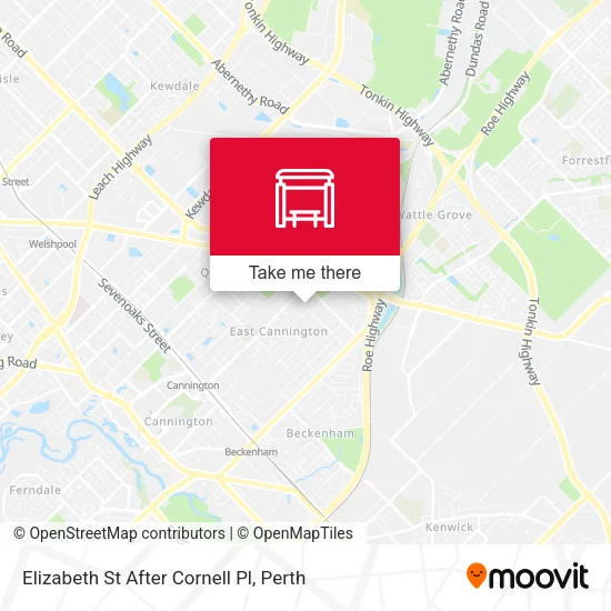 Elizabeth St After Cornell Pl map