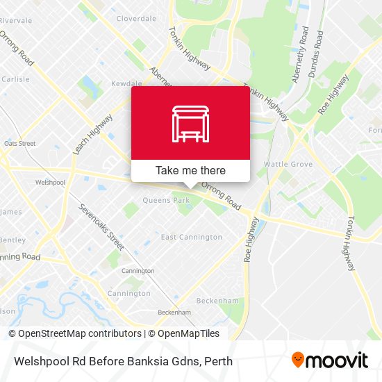 Welshpool Rd Before Banksia Gdns map