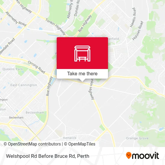 Mapa Welshpool Rd Before Bruce Rd