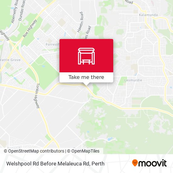 Welshpool Rd Before Melaleuca Rd map