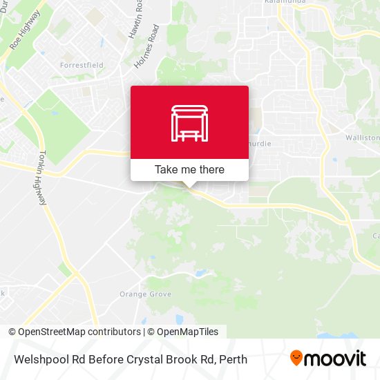 Welshpool Rd Before Crystal Brook Rd map