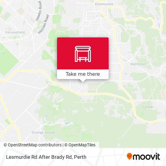 Lesmurdie Rd After Brady Rd map