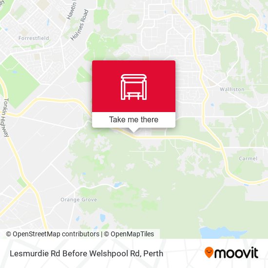 Lesmurdie Rd Before Welshpool Rd map