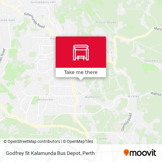 Godfrey St Kalamunda Bus Depot map