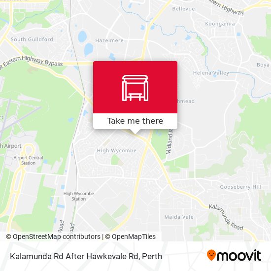 Kalamunda Rd After Hawkevale Rd map