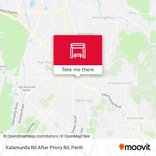 Kalamunda Rd After Priory Rd map