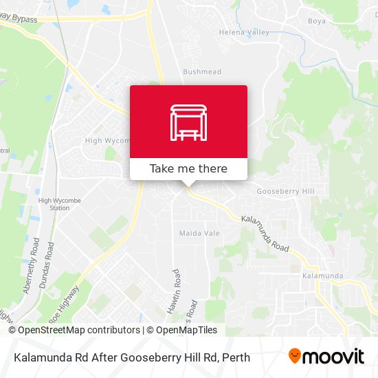 Kalamunda Rd After Gooseberry Hill Rd map