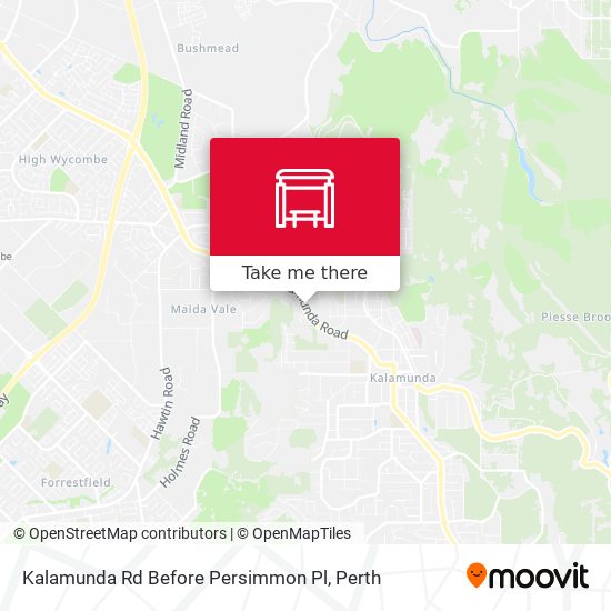 Kalamunda Rd Before Persimmon Pl map