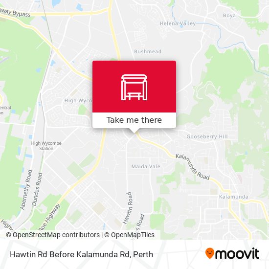 Hawtin Rd Before Kalamunda Rd map